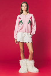 Confection Candy Cane Knit Cardigan - Westly