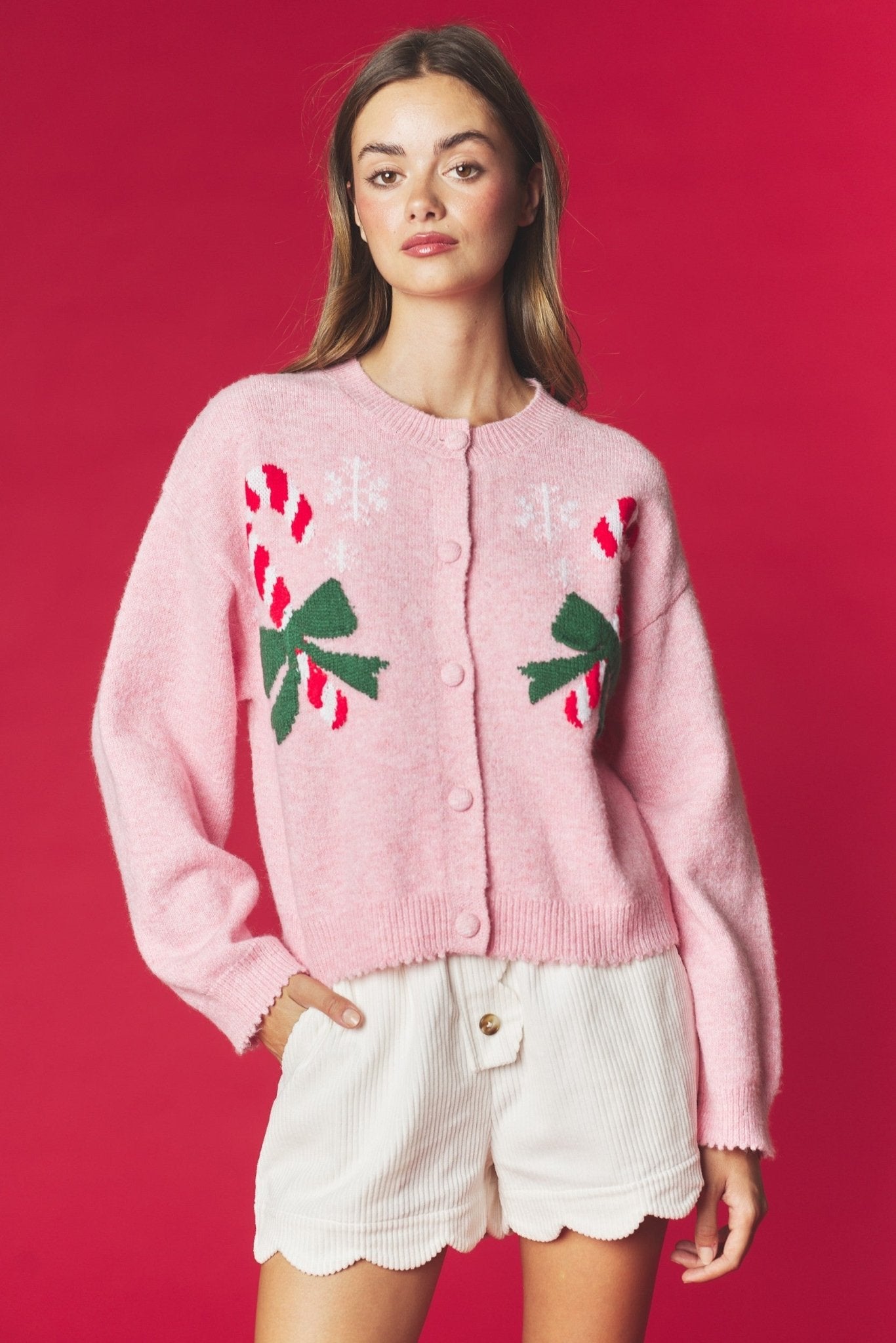 Confection Candy Cane Knit Cardigan - Westly