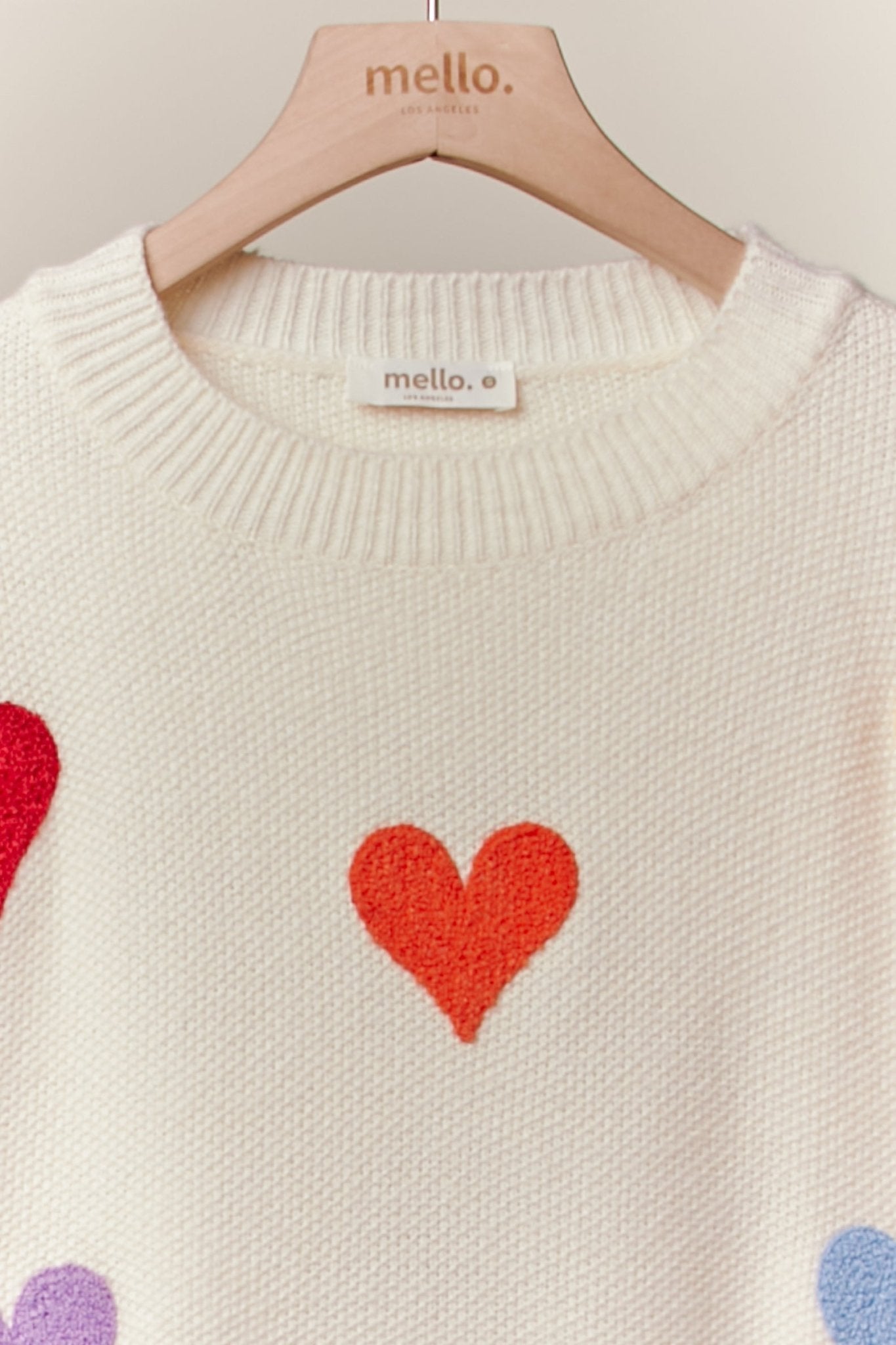 Confetti Hearts Round Neck Sweater - Westly