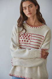 Contrast Stitch Flag Sweater - Westly