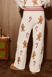 Cookie Swap Gingerbread Knit Lounge Pants in Cream Red — product photo 04