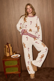 Cookie Swap Gingerbread Knit Sweater in Cream Red — product photo 03
