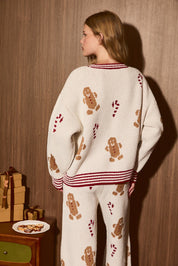 Cookie Swap Gingerbread Knit Sweater in Cream Red — product photo 05
