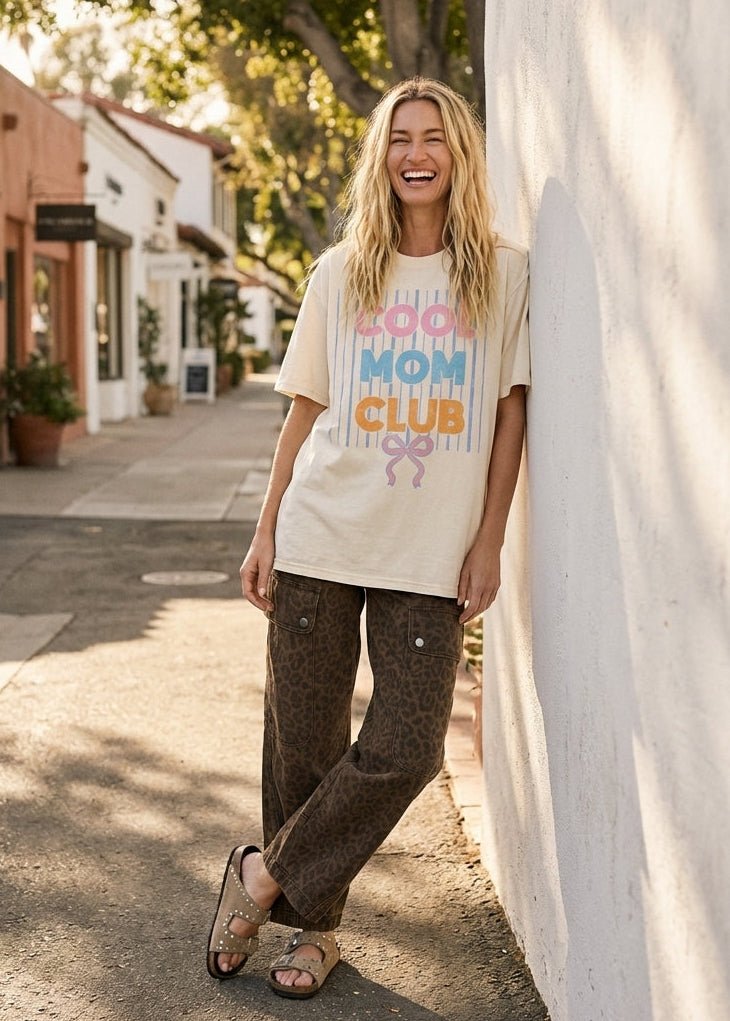 Cool Mom Club Oversized Graphic Tee - Westly