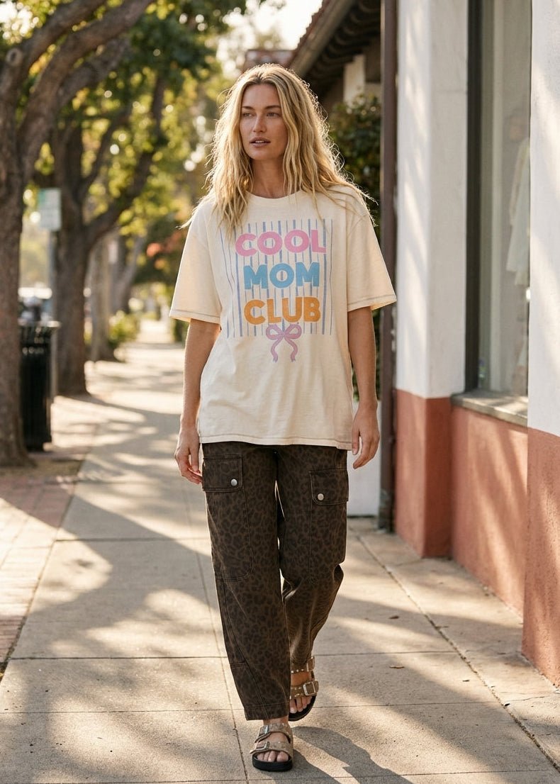Cool Mom Club Oversized Graphic Tee - Westly