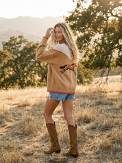Copper Canyon Horse Embroidered Sweater Cardigan - Westly