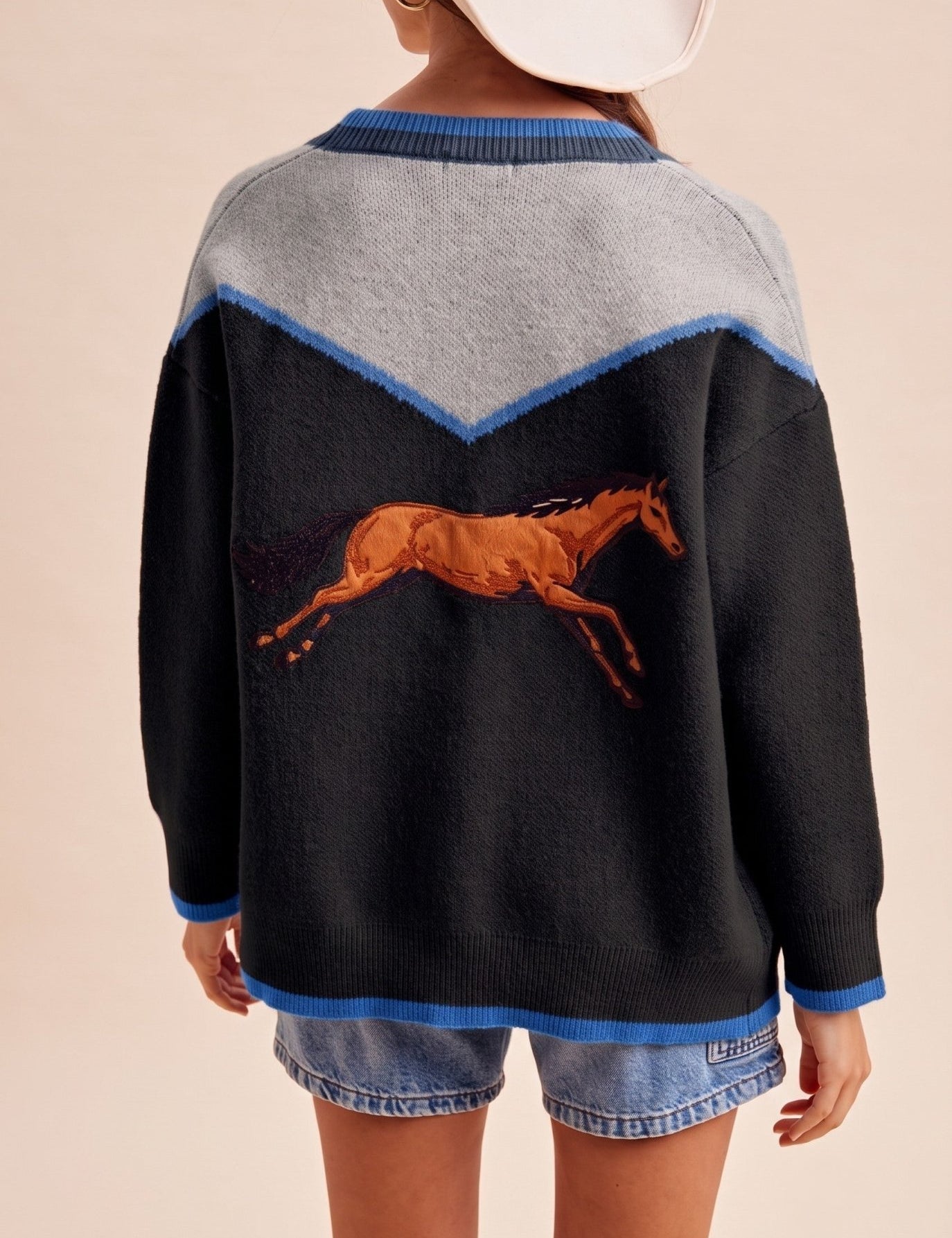 Copper Canyon Horse Embroidered Sweater Cardigan - Westly