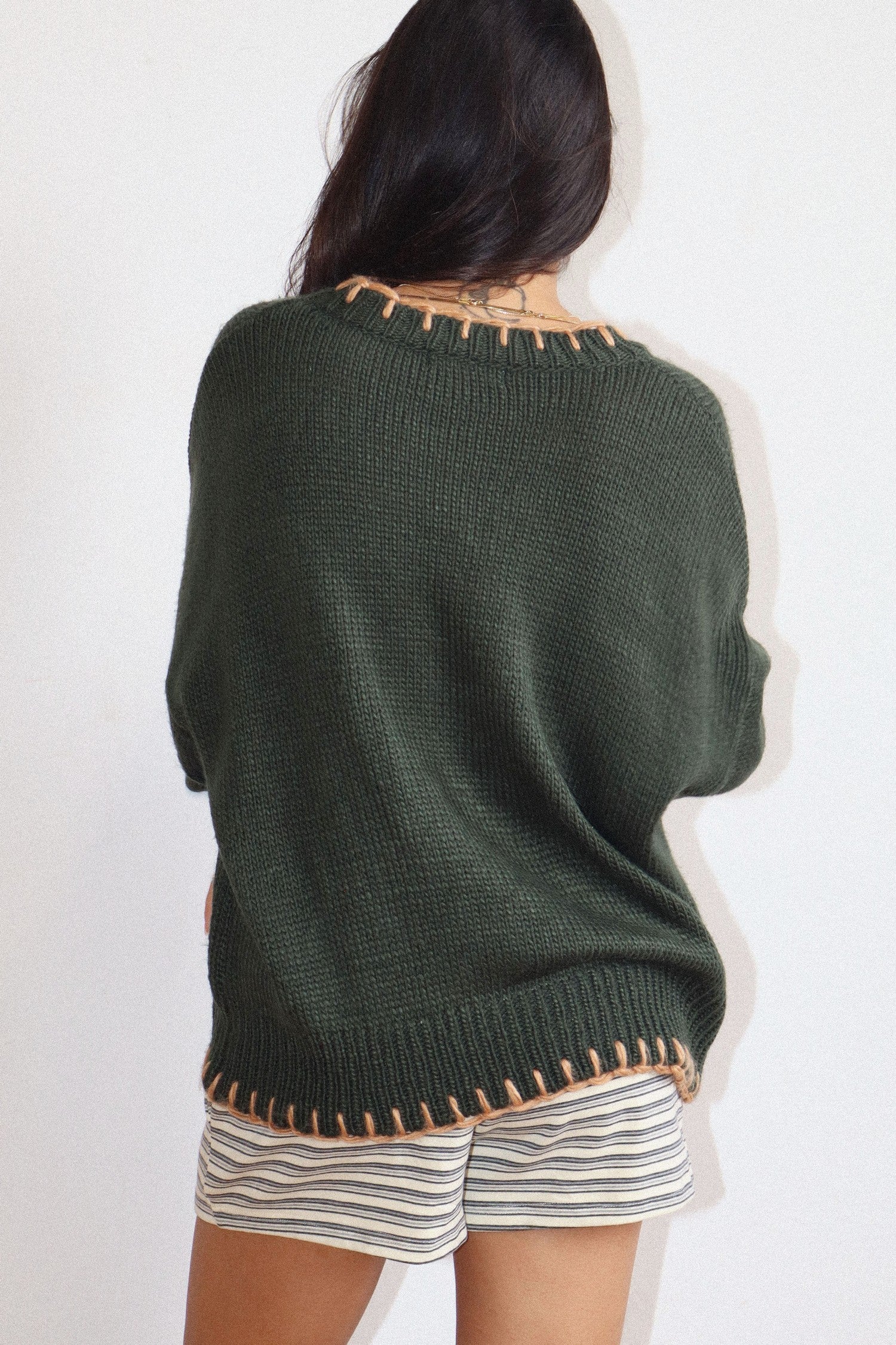 Copper Luck Horseshoe Sweater in Deep Green - product photo 9