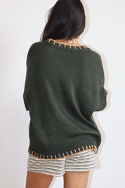 Copper Luck Horseshoe Sweater in Deep Green - product photo 9