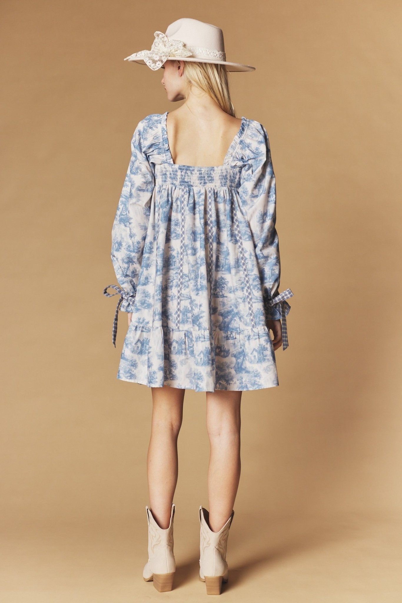 Cotswold Toile Babydoll Mini Dress - Westly