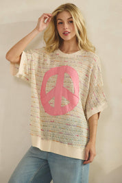 Cotton Candy Peace Knit Top - Westly