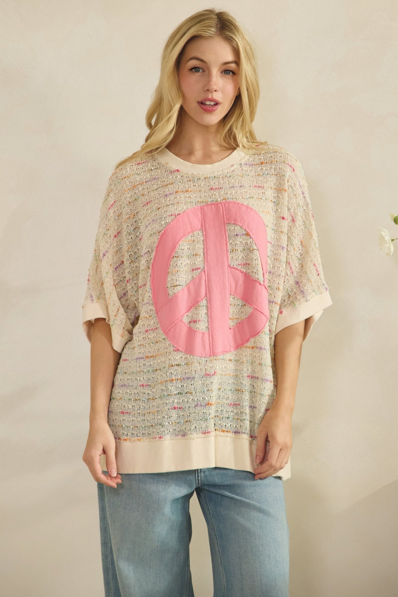 Cotton Candy Peace Knit Top - Westly