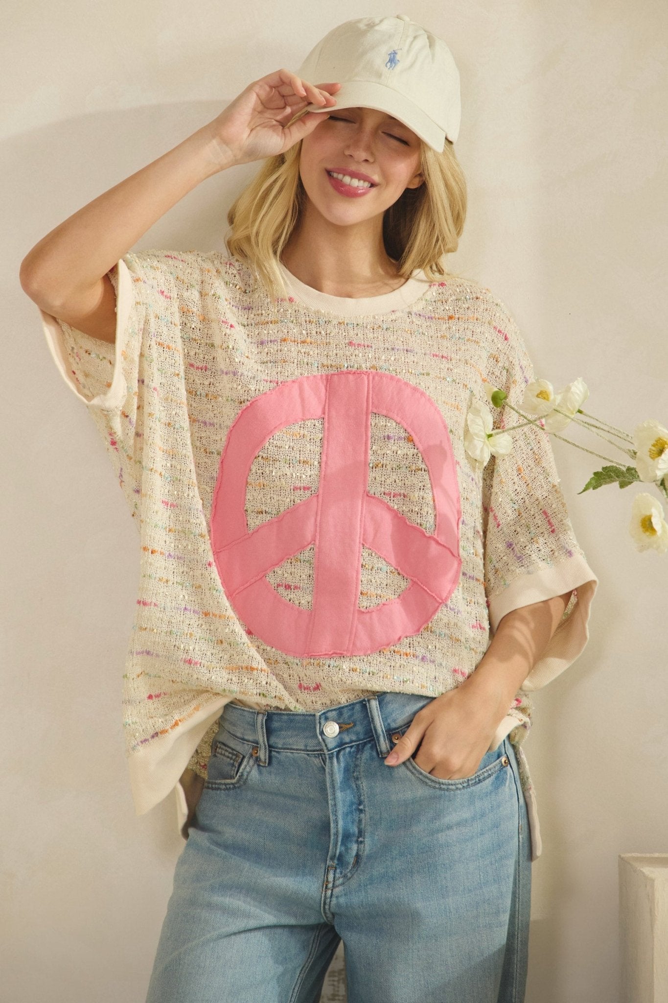 Cotton Candy Peace Knit Top - Westly