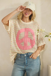 Cotton Candy Peace Knit Top - Westly