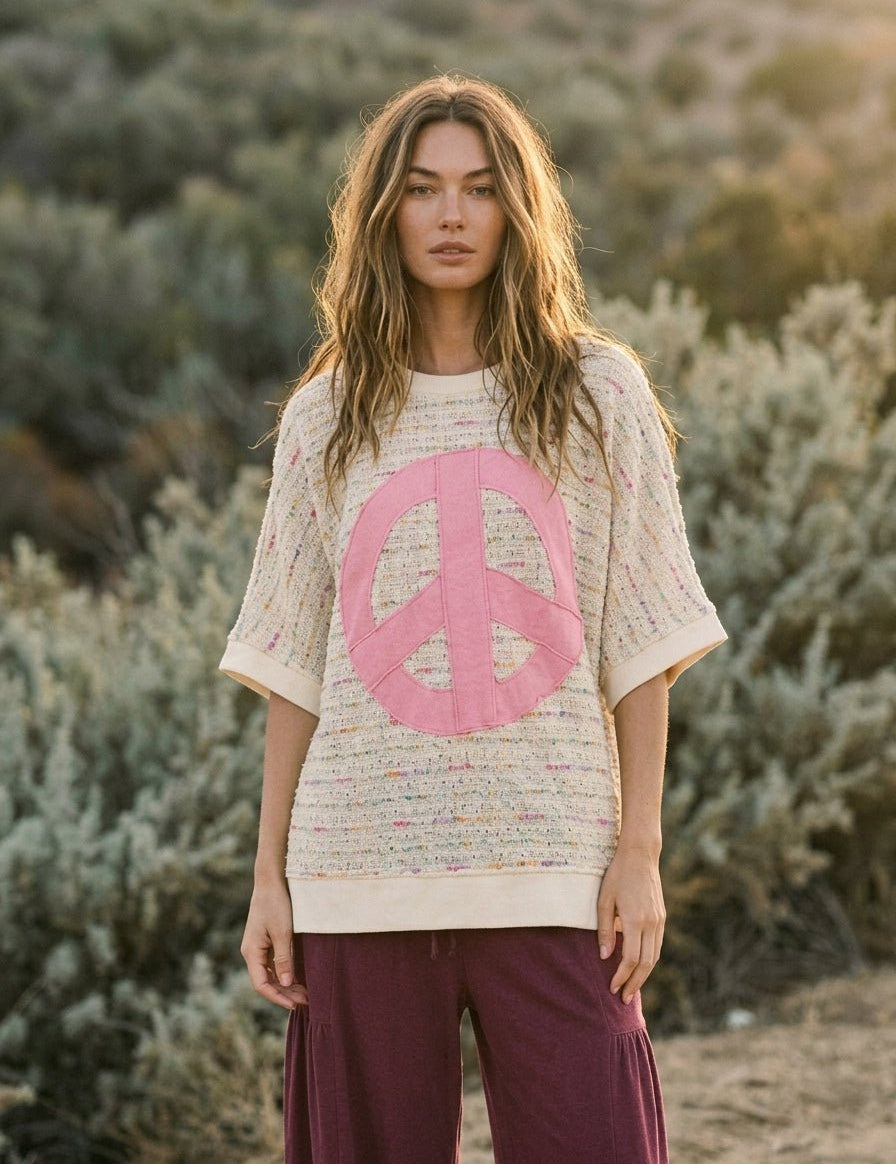 Cotton Candy Peace Knit Top - Westly