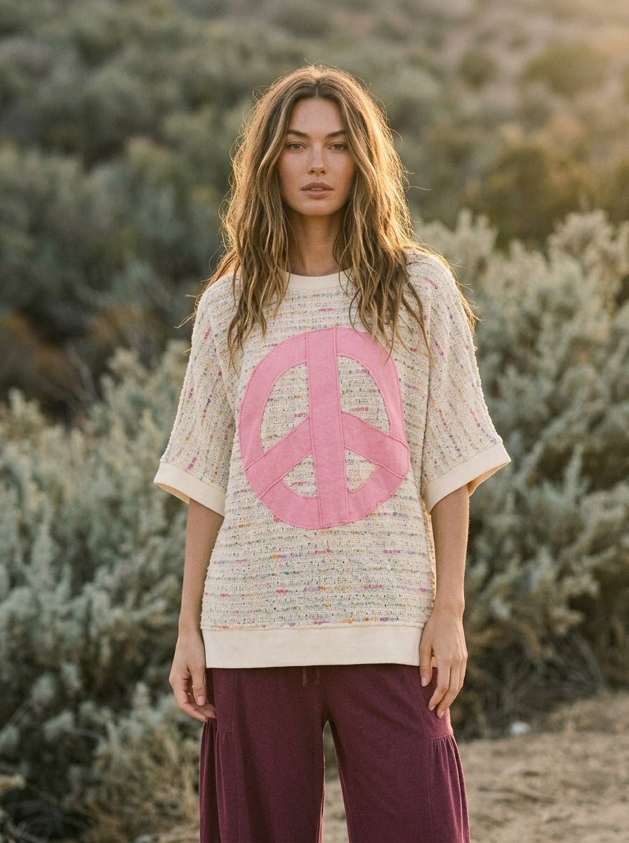 Cotton Candy Peace Knit Top - Westly