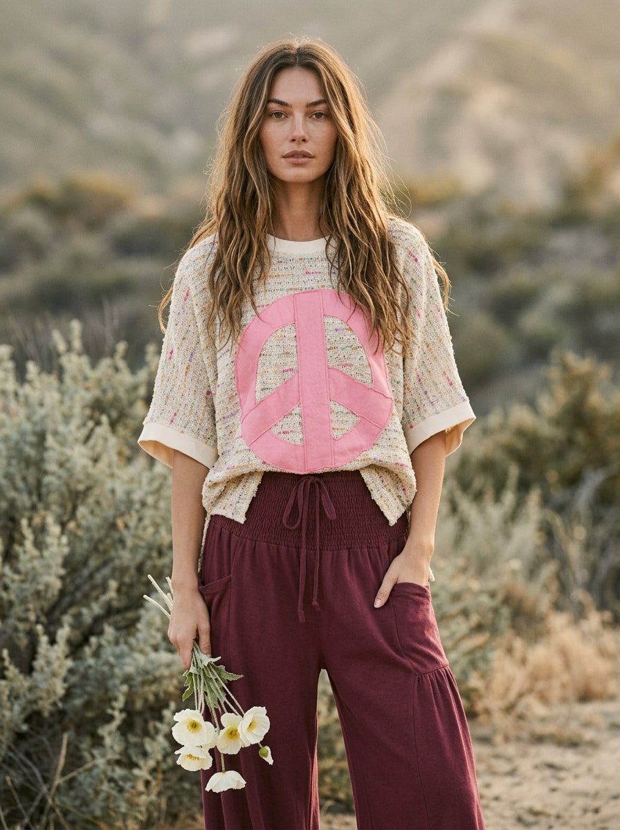 Cotton Candy Peace Knit Top - Westly