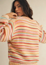 Cotton Candy Skies Striped Sweater - Westly
