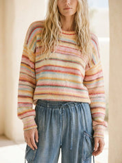 Cotton Candy Skies Striped Sweater - Westly