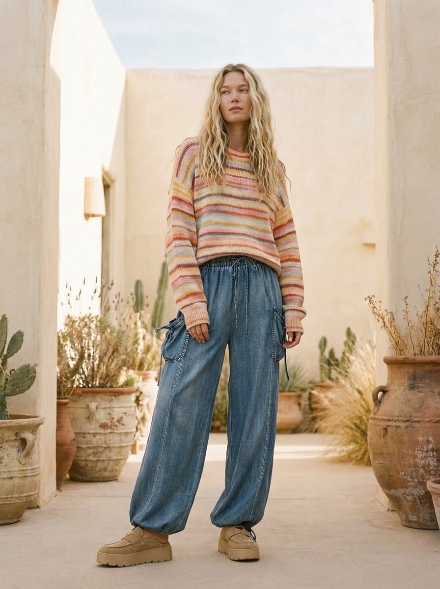 Cotton Candy Skies Striped Sweater - Westly