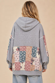 Cottonwood Multi Pattern Patchwork Zip-Up Hoodie - Westly