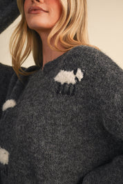 Counting Sheep Fuzzy Motif Sweater - Westly