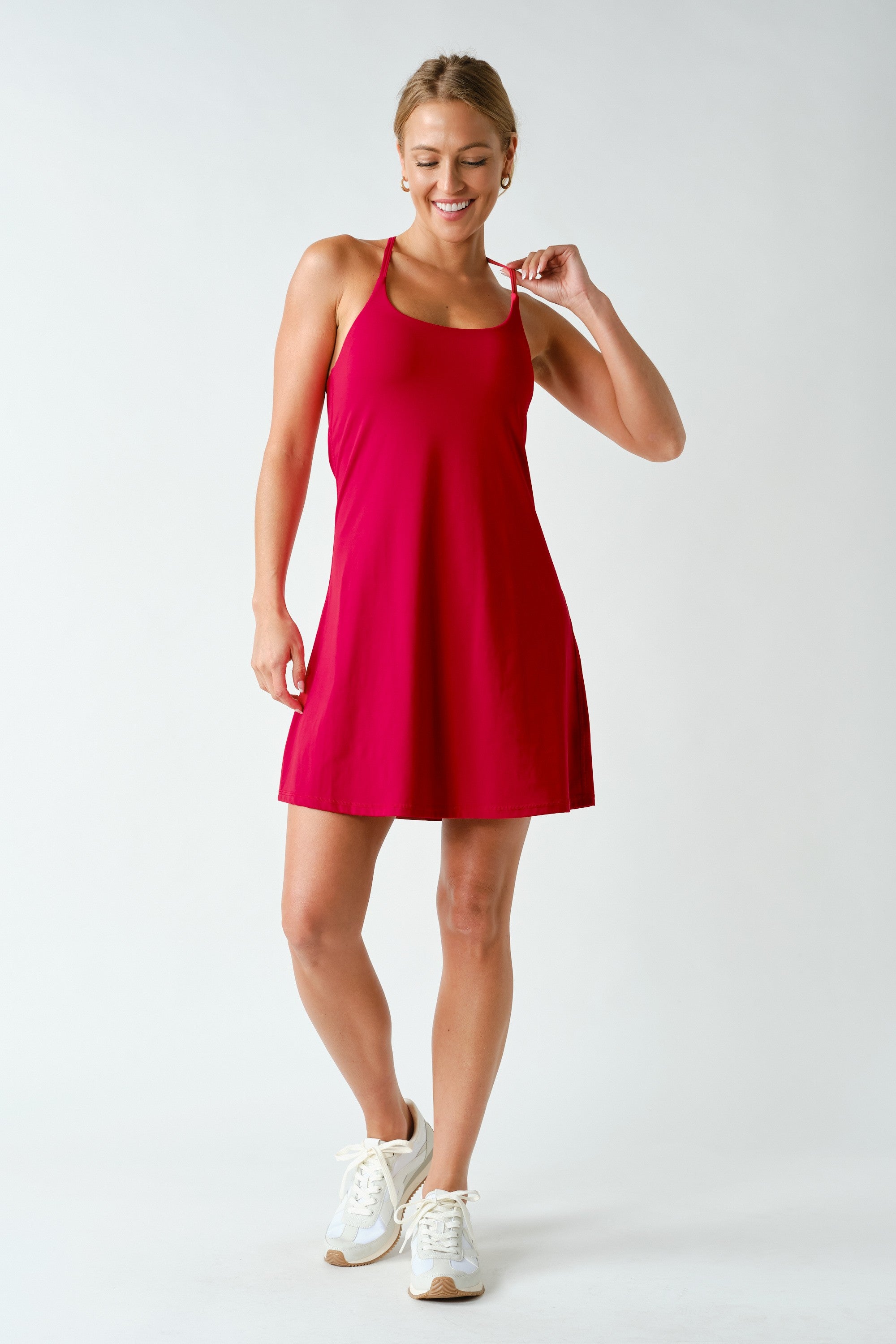 Court Time Racerback Active Dress in Smitten Cherry, photo 4