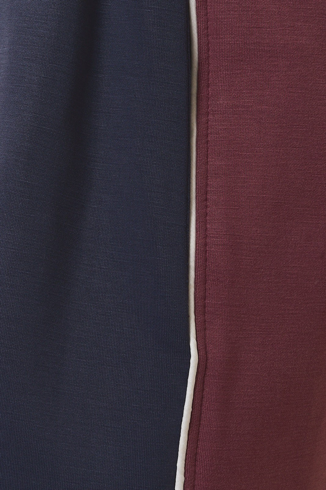 Courtyard Piped Quarter Zip Top - Navy Maroon