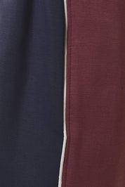Courtyard Piped Track Shorts - Navy Maroon