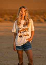 Cowboy Cat Rodeo Collage Oversized Graphic Tee - Westly