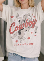 Cowboy Take Me Away Oversized Graphic Tee - Westly