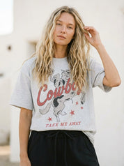 Cowboy Take Me Away Oversized Graphic Tee - Westly