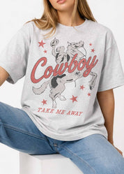 Cowboy Take Me Away Oversized Graphic Tee - Westly