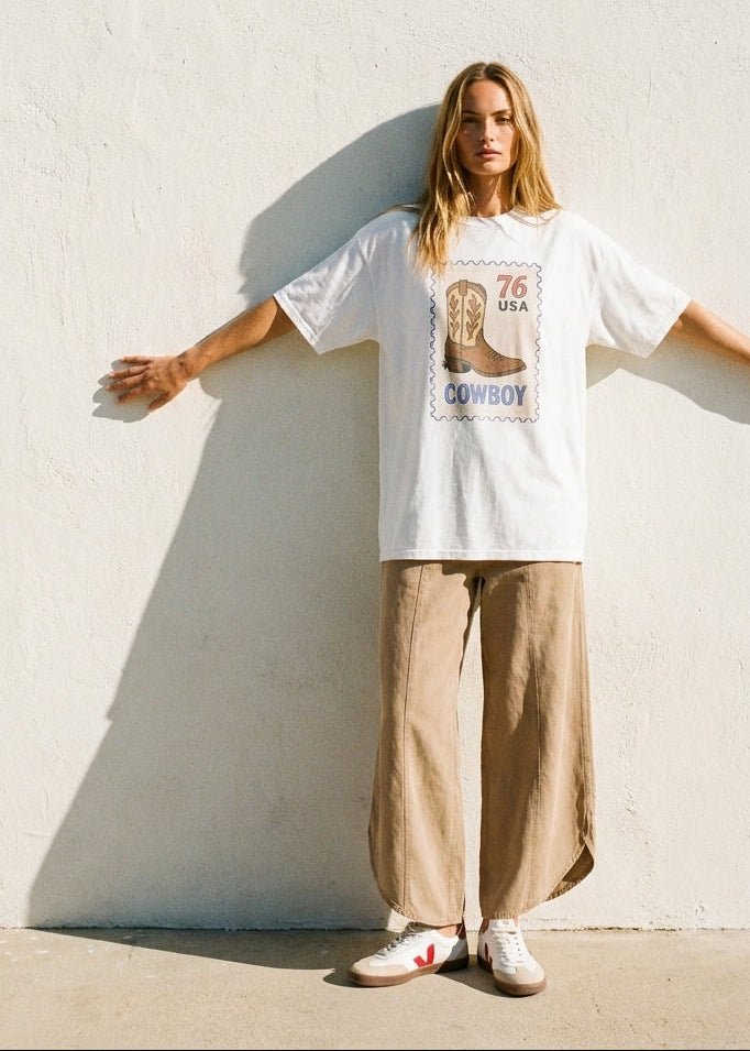Cowboy USA Stamp Oversized Graphic Tee - Westly