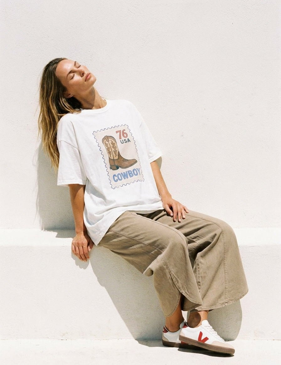 Cowboy USA Stamp Oversized Graphic Tee - Westly