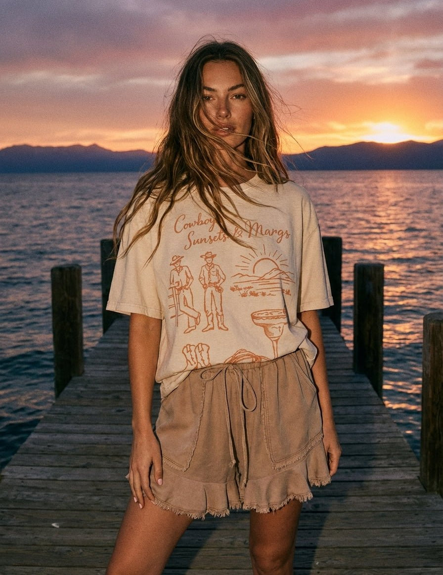 Cowboys, Sunsets & Margs Graphic Tee - Westly