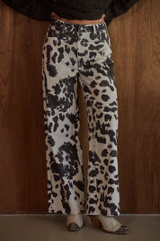 Cowgirl Equation Cow Print Wide Leg Pants - Westly