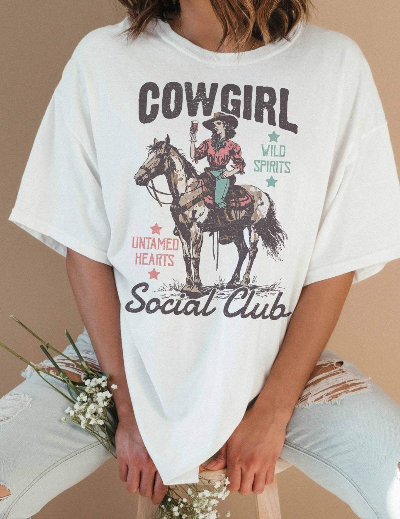 Cowgirl Social Club Oversized Graphic Tee - Westly
