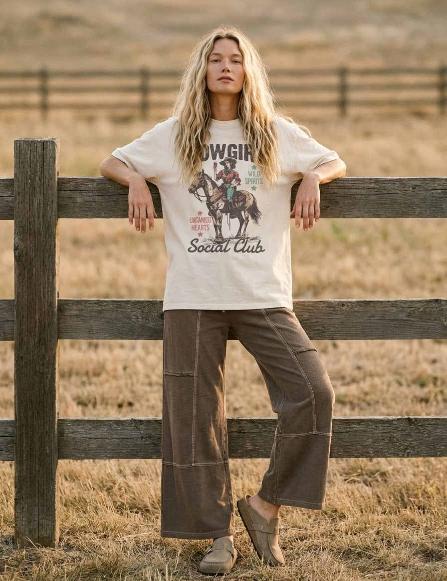 Cowgirl Social Club Oversized Graphic Tee - Westly
