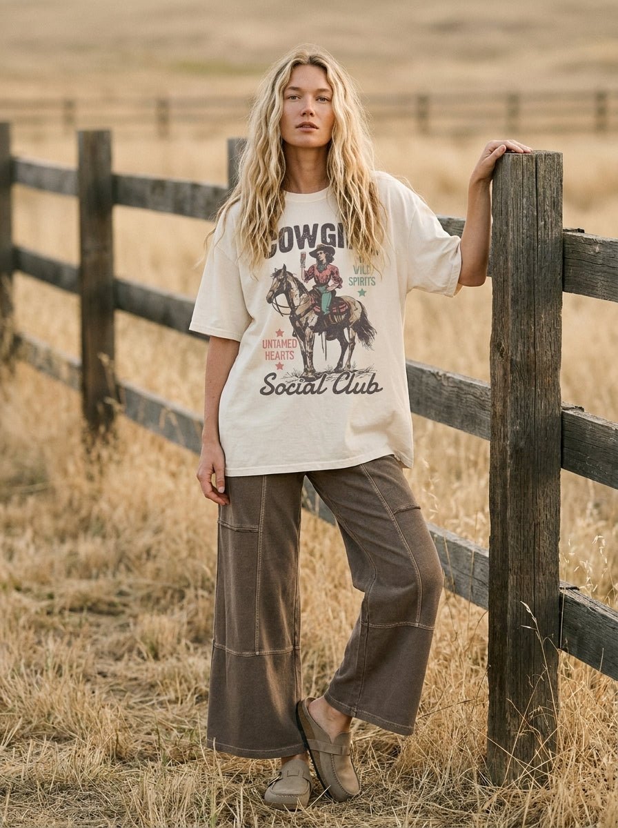 Cowgirl Social Club Oversized Graphic Tee - Westly