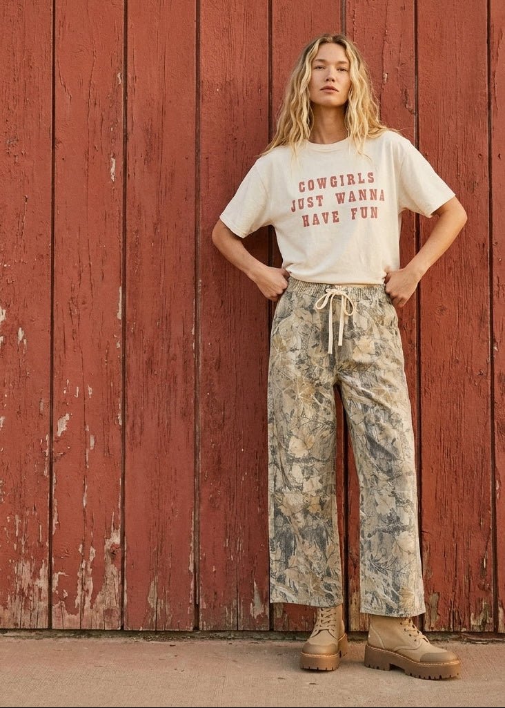 Cowgirls Just Wanna Have Fun Oversized Graphic Tee - Westly