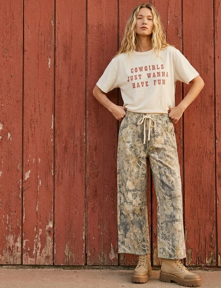 Cowgirls Just Wanna Have Fun Oversized Graphic Tee - Westly