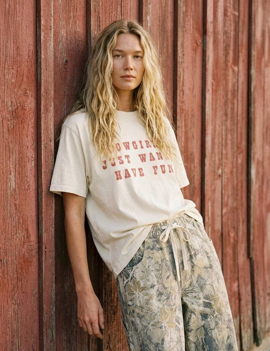 Cowgirls Just Wanna Have Fun Oversized Graphic Tee - Westly
