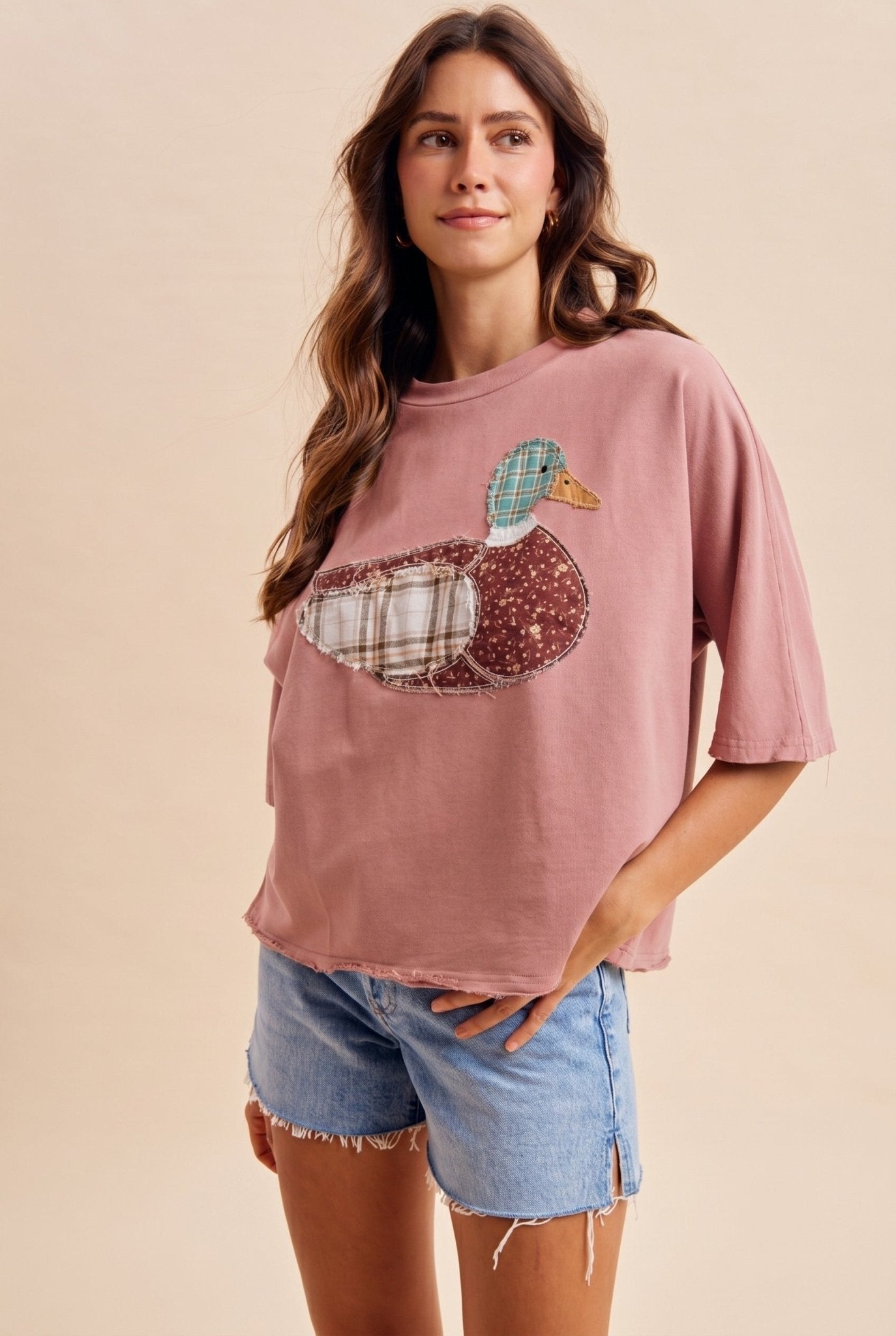 Creekside Mallard Patchwork Dolman Sleeve Top - Westly