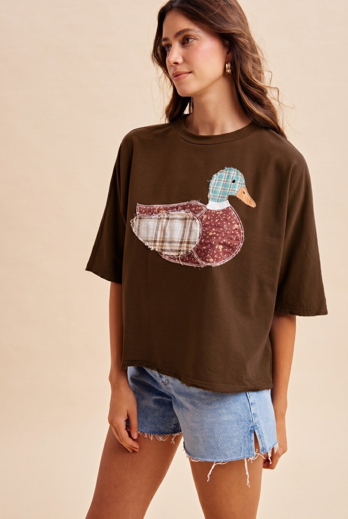 Creekside Mallard Patchwork Dolman Sleeve Top - Westly