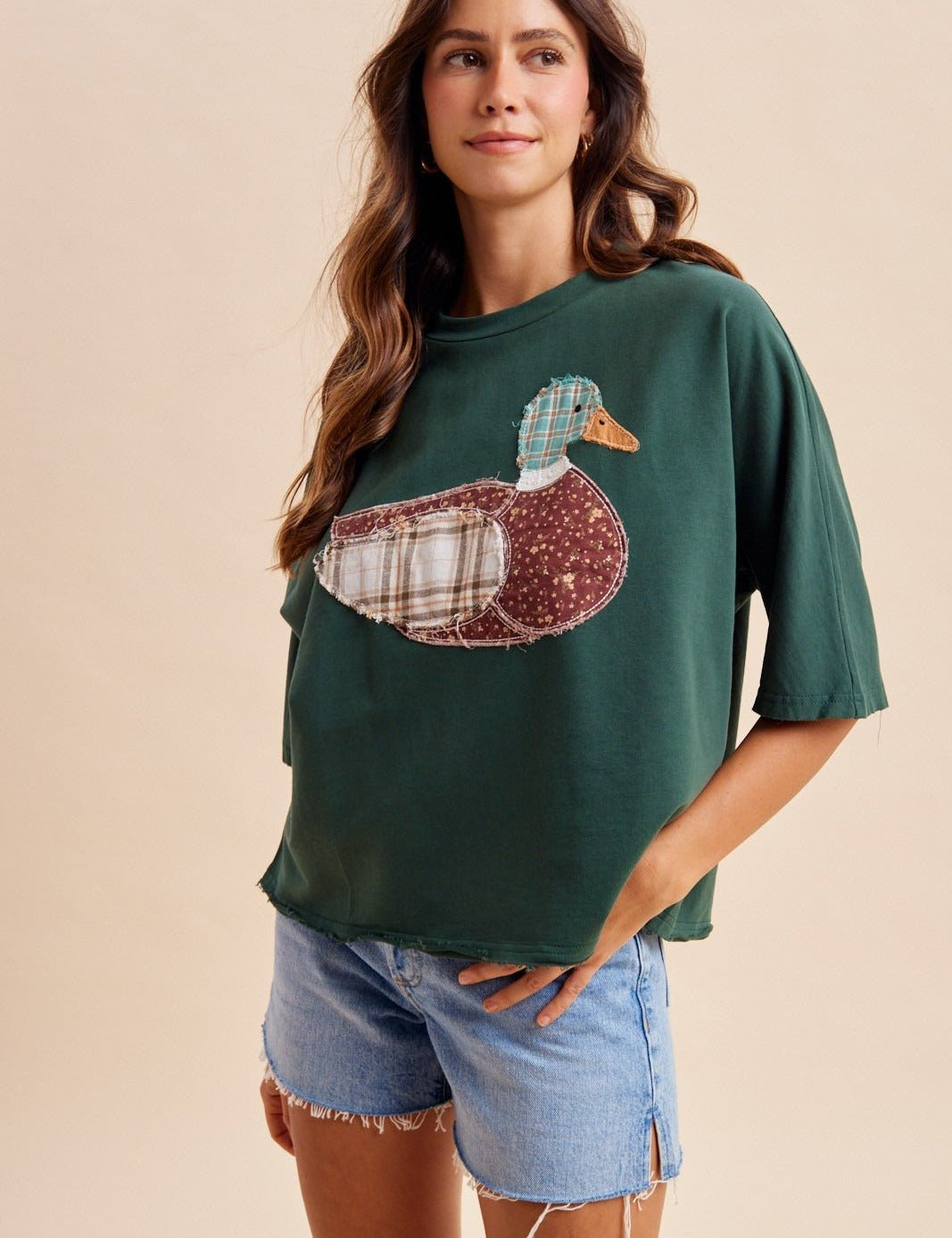 Creekside Mallard Patchwork Dolman Sleeve Top - Westly