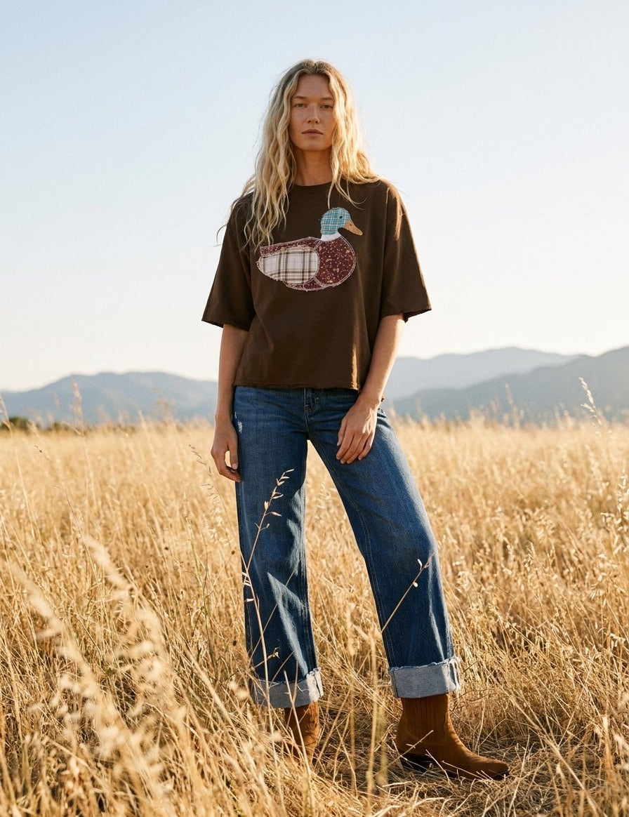 Creekside Mallard Patchwork Dolman Sleeve Top - Westly