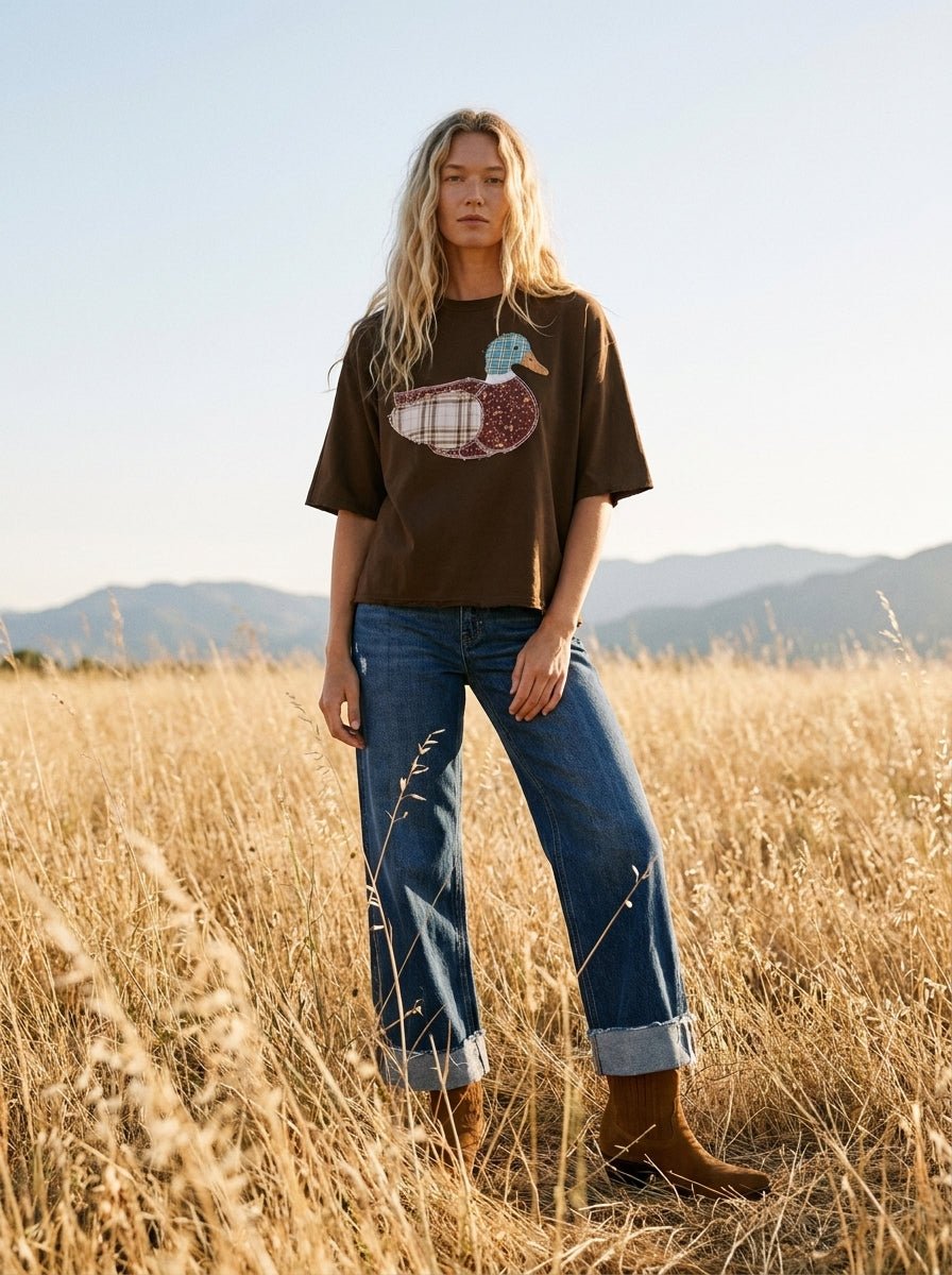 Creekside Mallard Patchwork Dolman Sleeve Top - Westly