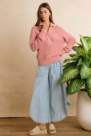 Crescent Hem Denim Drawstring Pants in Denim - product photo 9