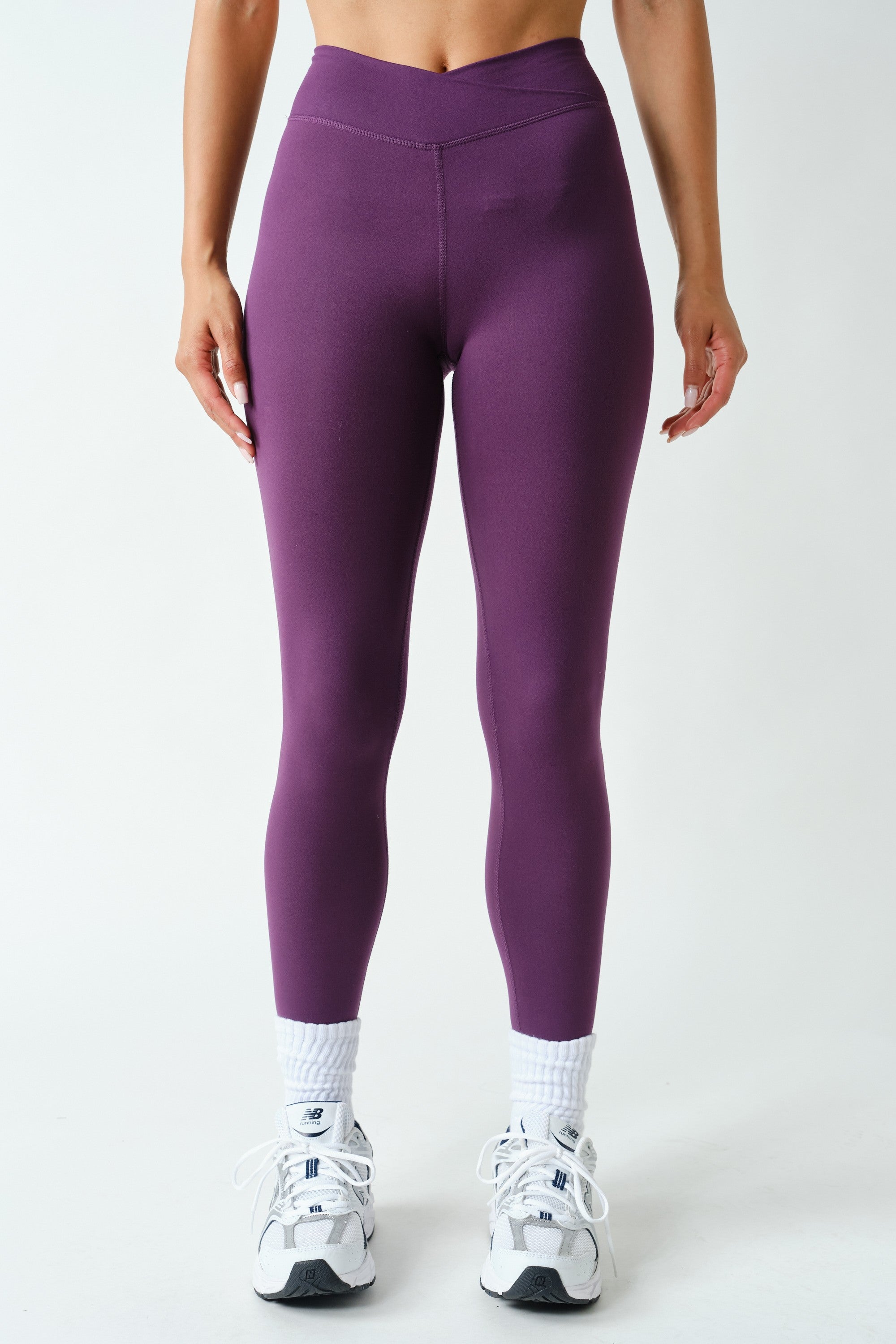 Crosscurrent Crossover Waist Leggings in Purple Iris, photo 1